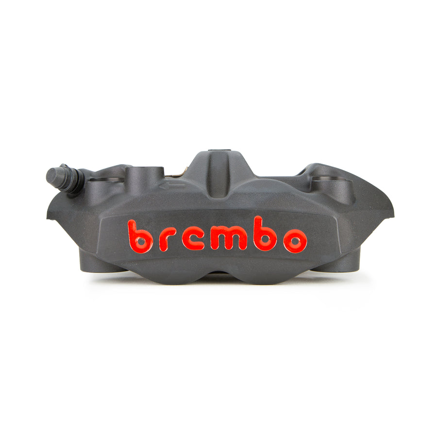 Brembo Brake Caliper, Left, P4 34mm, M4, Cast Monobloc, 108mm Radial Mount, Front, Black w/ Red Lettering