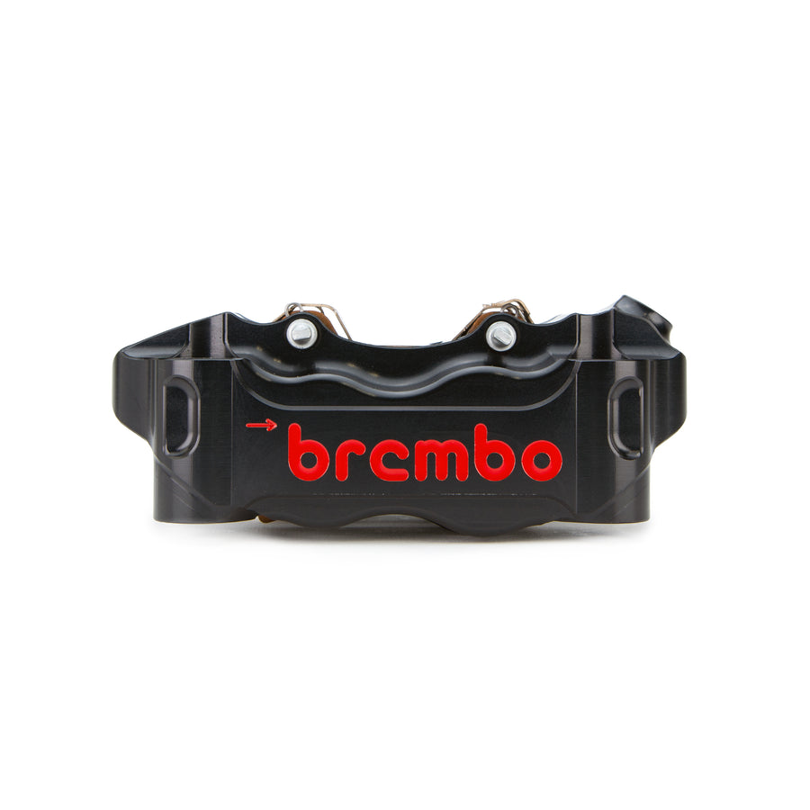 Brembo Brake Caliper, Right, P4 30/34mm, GP4-RB, 2-Pin, Billet 2-Piece, 100mm Radial Mount, Hard-Anodized Black