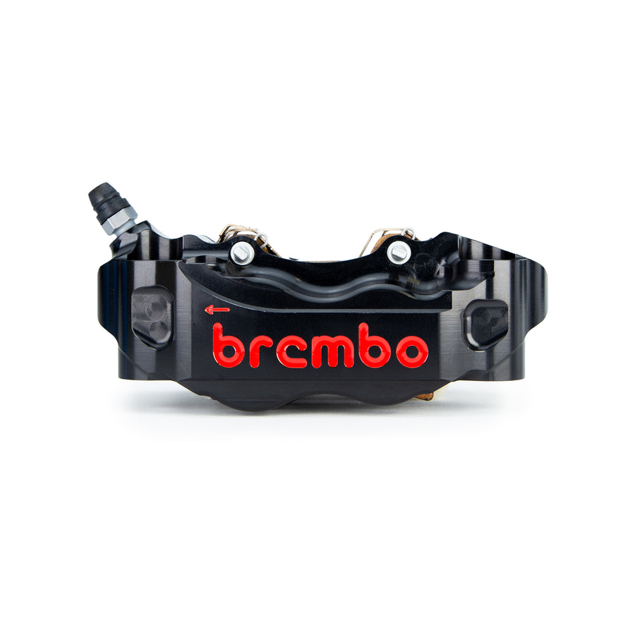 Brembo Brake Caliper, Left, P4 30/34mm, GP4-RB 2-Pin, Billet 2-Piece, 108mm Radial Mount, Hard-Anodized Black