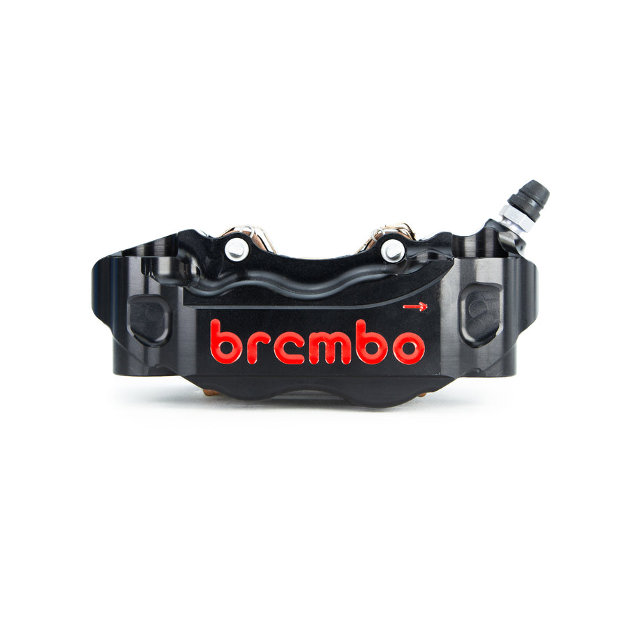 Brembo Brake Caliper, Right, P4 30/34mm, GP4-RB 2-Pin, Billet 2-Piece, 108mm Radial Mount, Hard-Anodized Black