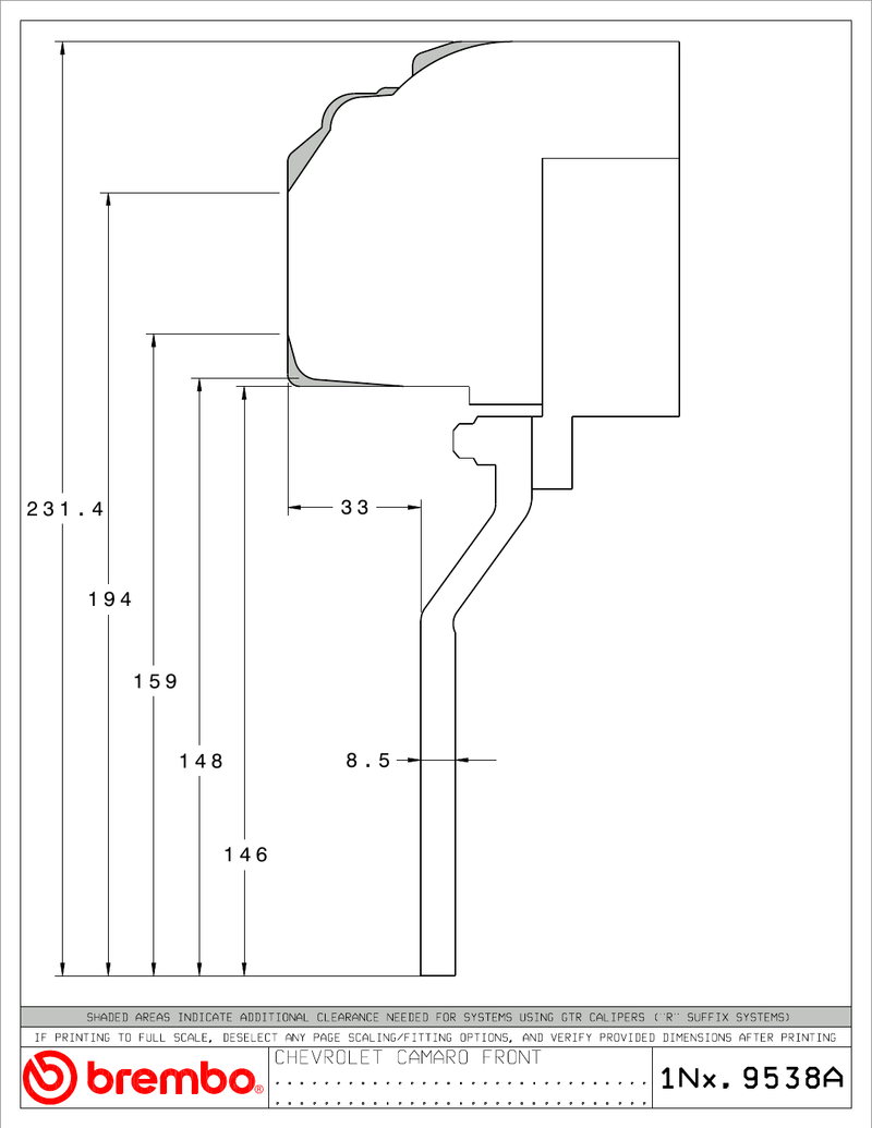 Wheel fitment diagram