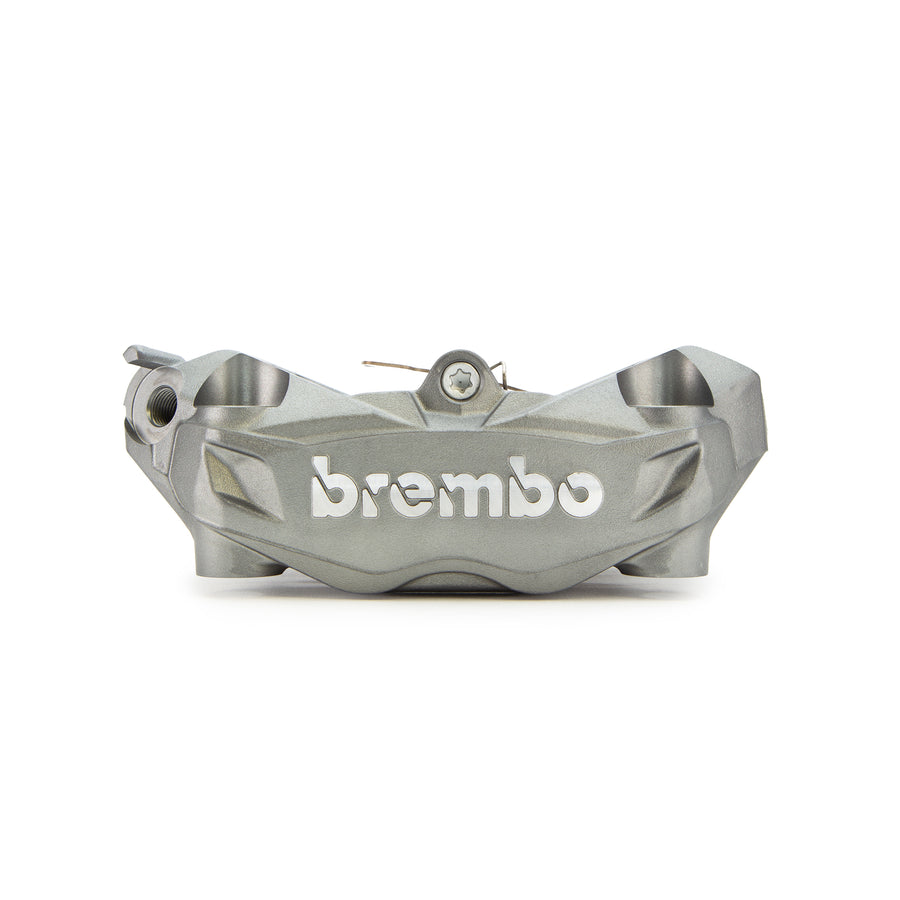 Brembo Brake Caliper, Left, P4 32mm, with pads shape I, Cast Monobloc, 100mm Radial Mount, Front, Grey Titanium