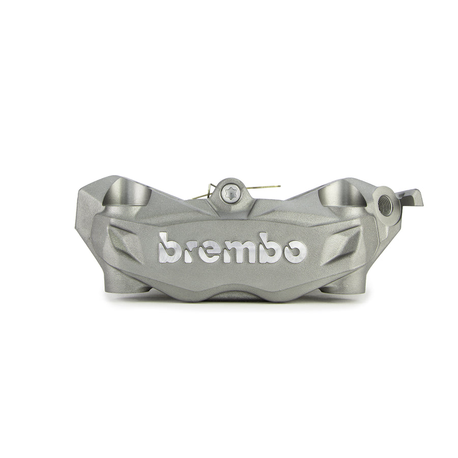 Brembo Brake Caliper, Right P4 32mm, with pads shape I, Cast Monobloc, 100mm Radial Mount, Front, Grey Titanium