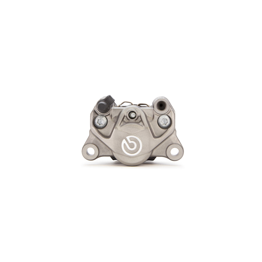 Brembo Brake Caliper, P2 34G, 7.4mm Organic, Right Side Bleeder, Cast 2-Piece, 84mm Axial Mount, Rear, Titanium