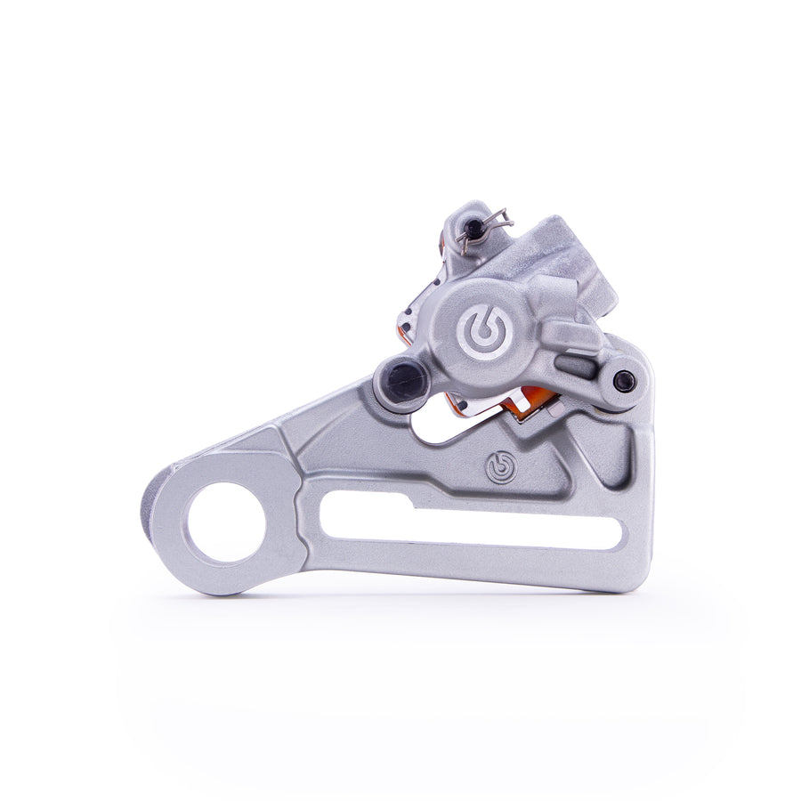Brembo Brake Caliper, PF 26mm B, w/Brake Pads, Off-Road, Floating w/ 25mm Axle Carrier Bracket, Rear, Silver