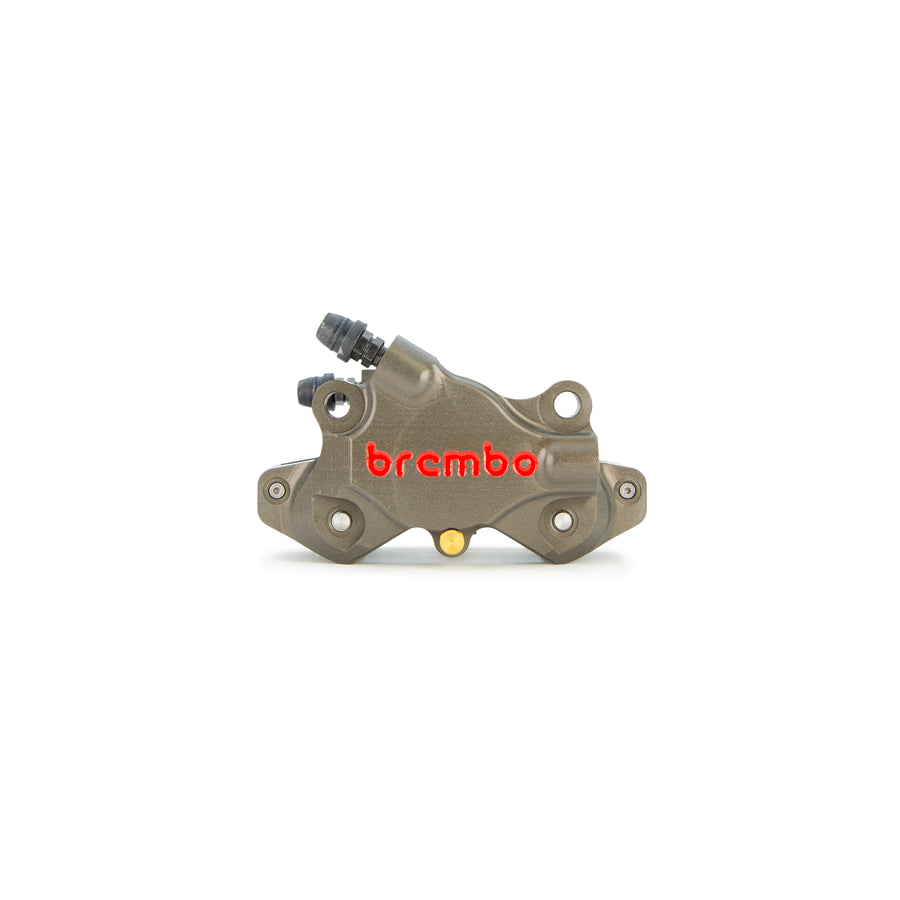 Brembo Brake Caliper, P2 34mm, 16.5mm offset, Machined for Radiator Kit, without Pads, Shape W/Y, Billet 2-Piece, 64mm Axial Mount, Rear, Hard Anodized