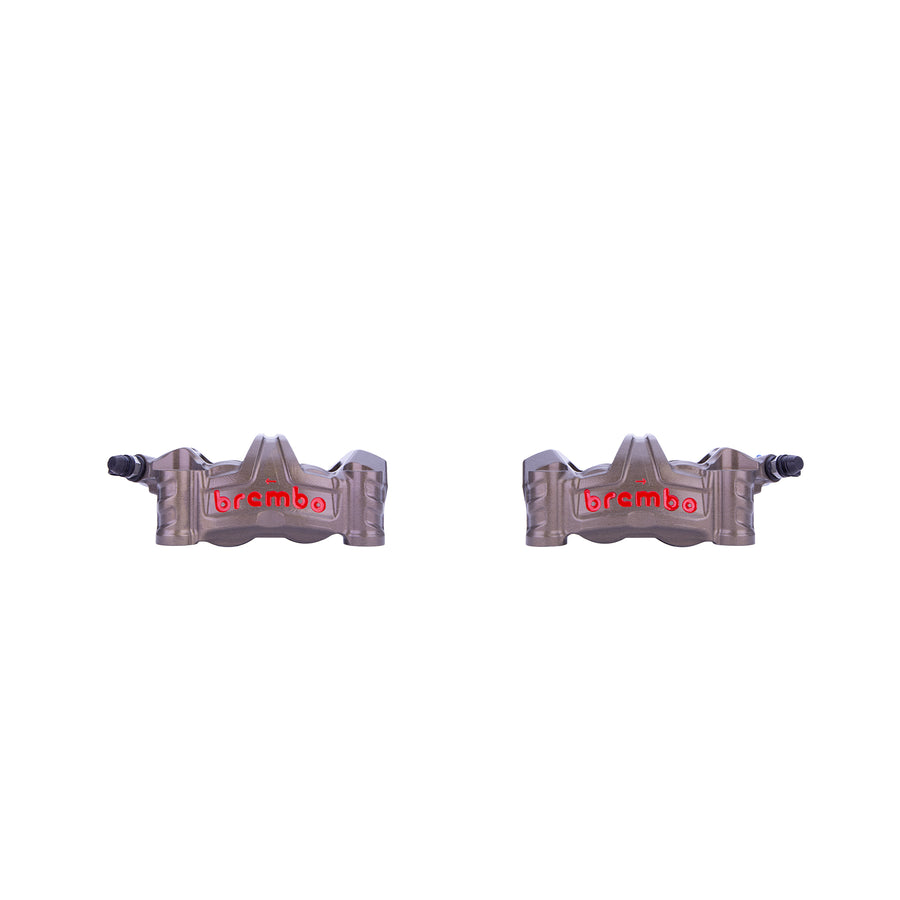 Brembo Brake Caliper Set, P4 32/36, GP4-RR, without Pads, Billet Monobloc, 100mm Radial Mount, for use w/ Narrow Band Disc, Front, Hard Anodized