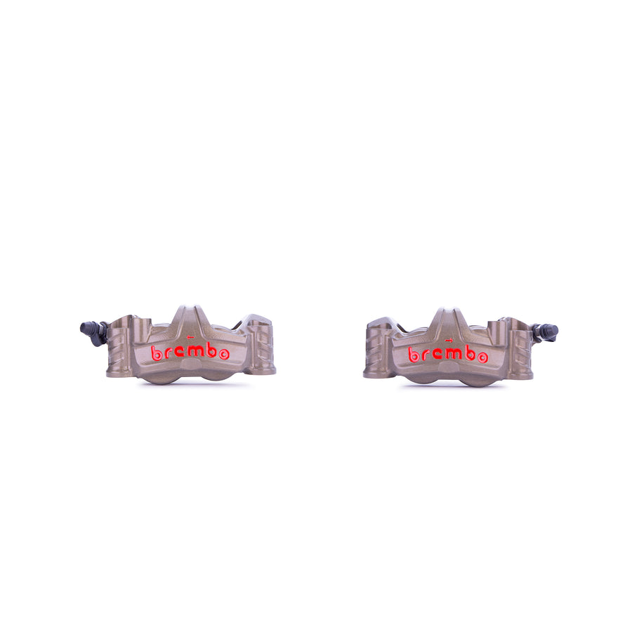 Brembo Brake Caliper Set, P4 32/36, GP4-RR, without Pads, Billet Monobloc, 108mm Radial Mount, for use w/ Narrow Band Disc, Front, Hard Anodized