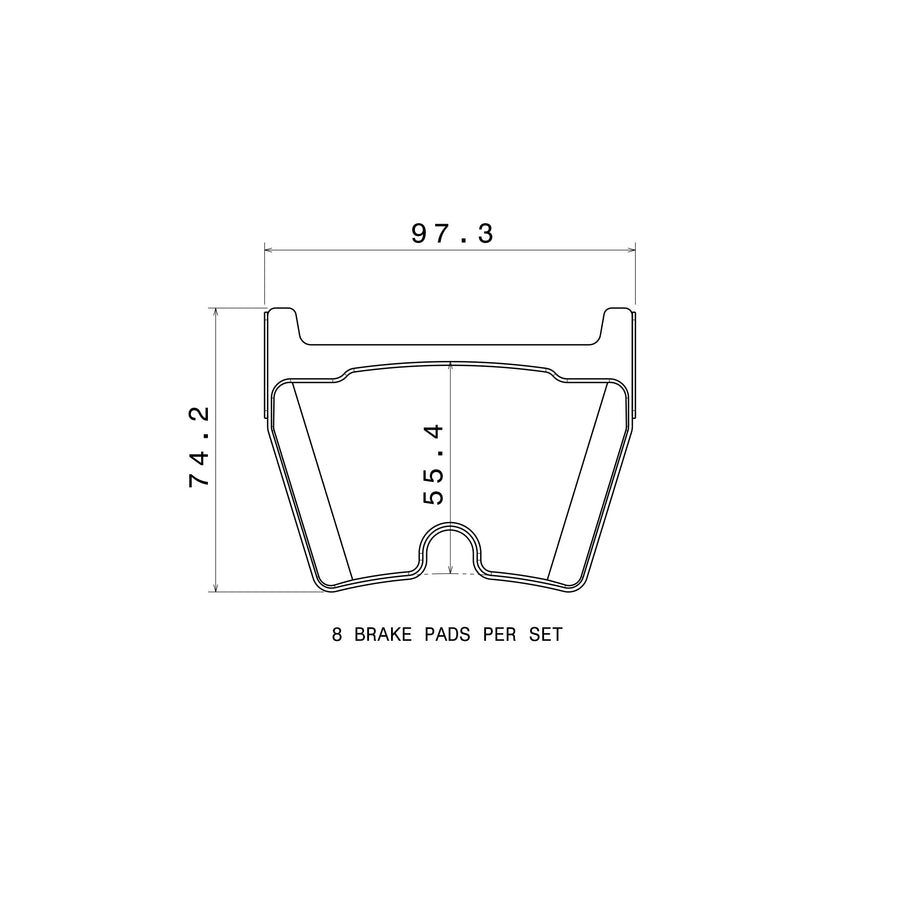 Brake Pads for Brembo GT Brake Systems, Shape 1016