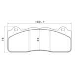 Brake Pads for Brembo GT Brake Systems, Shape 1019 | RT TS20 Compound, 18mm